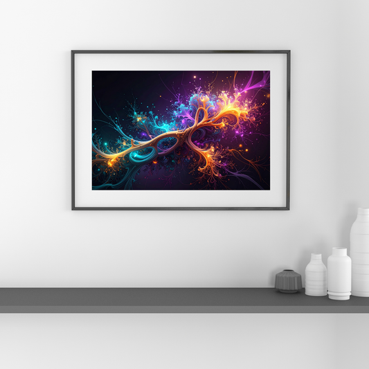 Dynamic Neuro-Inspired Composition 1 - AI Digital Wall Art Download