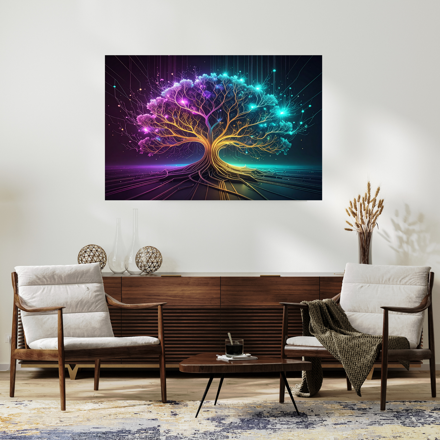 Dynamic Neuro-Inspired Tree 1 - AI Digital Wall Art Download