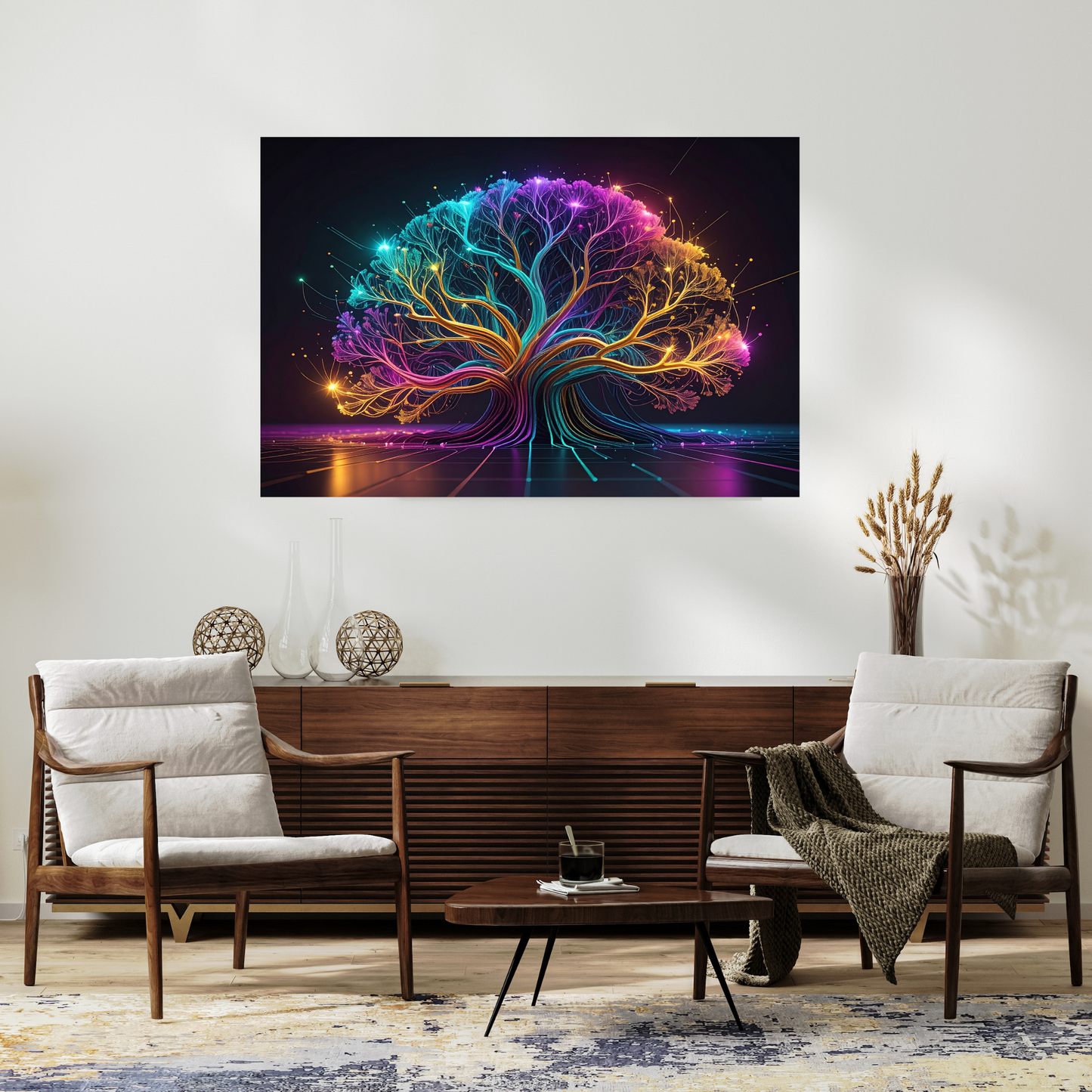 Dynamic Neuro-Inspired Tree 2 - AI Digital Wall Art Download