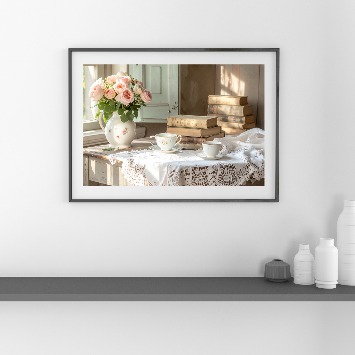 Dreamy French Chateau Kitchen 1 - AI Digital Wall Art Download