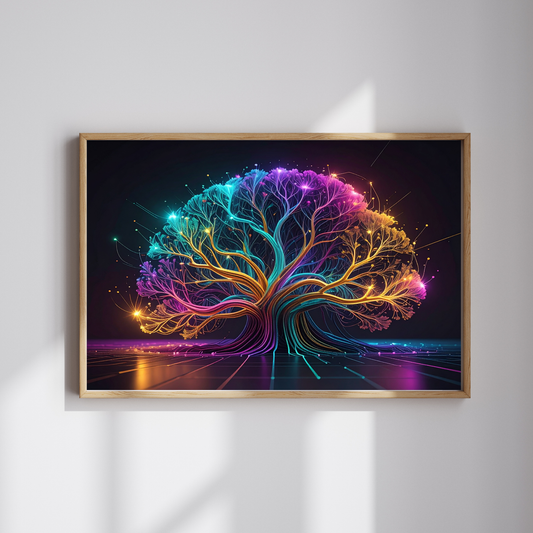 Dynamic Neuro-Inspired Tree 2 - AI Digital Wall Art Download