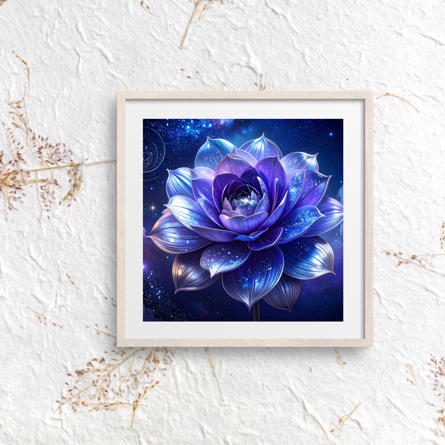 Botanical Bouquet Nebula Clouds 2 - AI Digital Wall Art Download