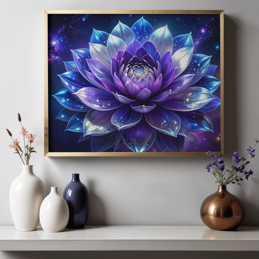 Botanical Bouquet Nebula Clouds 1 - AI Digital Wall Art Download