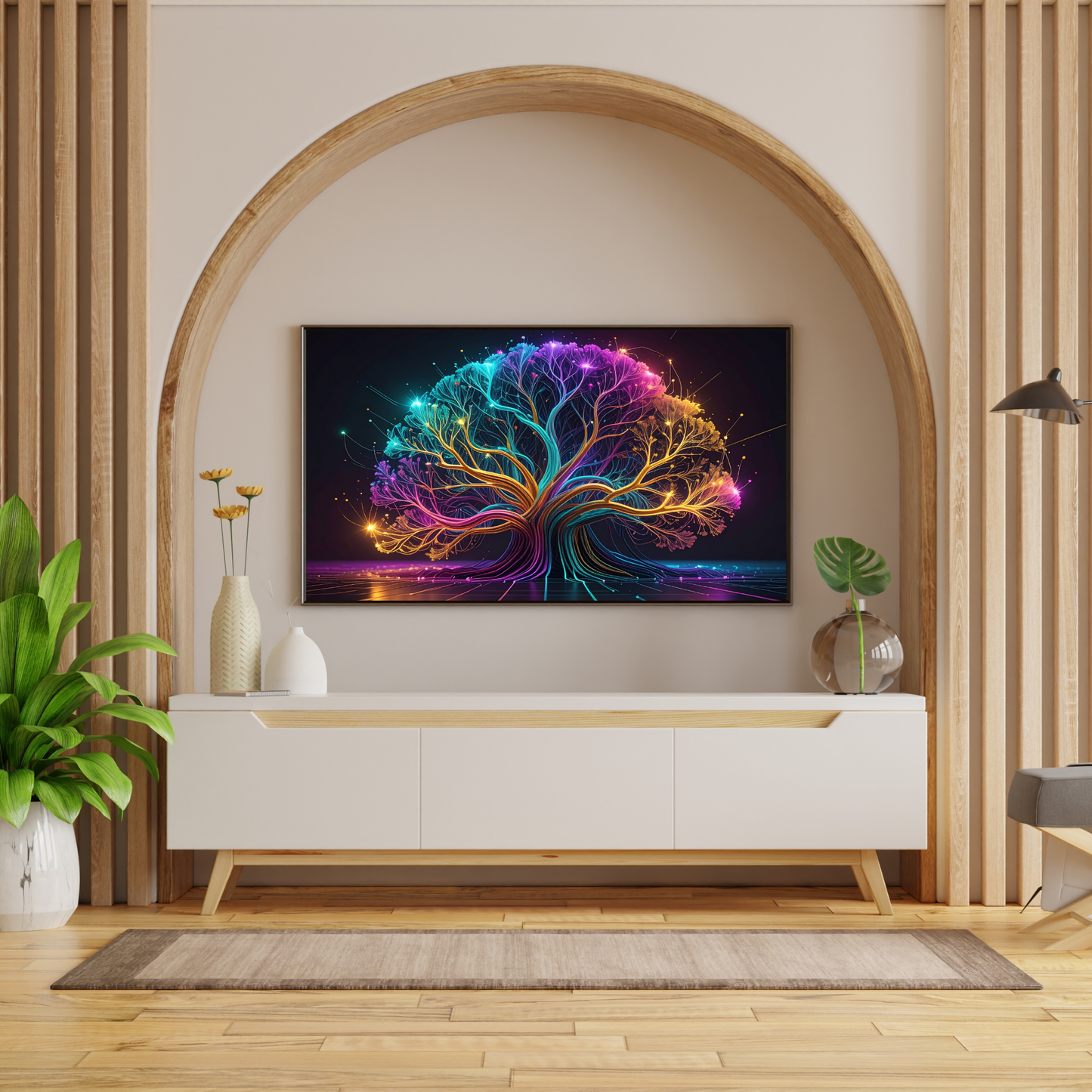 Dynamic Neuro-Inspired Tree 2 - AI Digital Wall Art Download