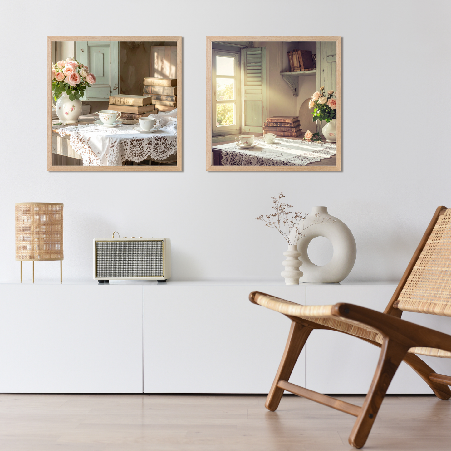 Dreamy French Chateau Kitchen 1 - AI Digital Wall Art Download