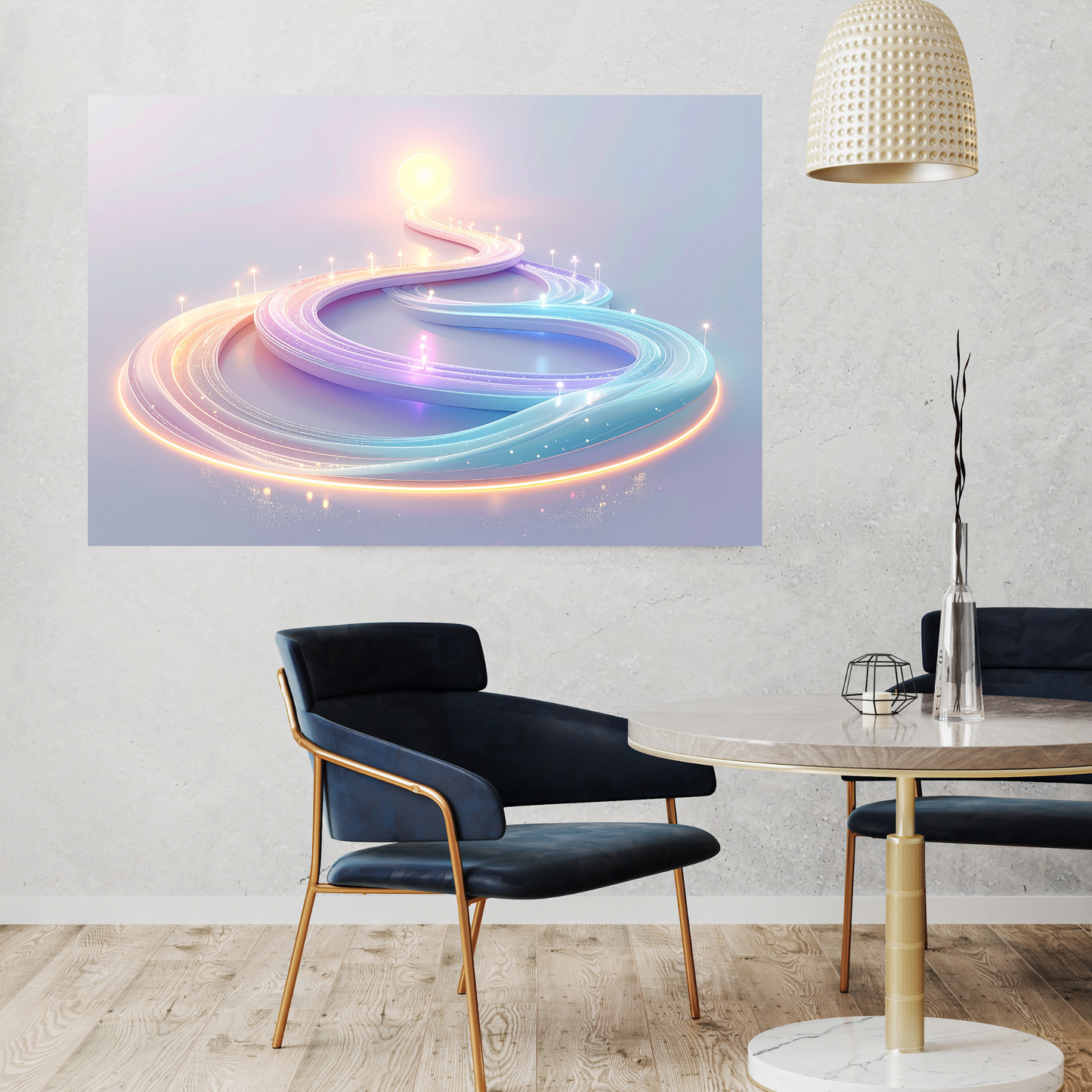Neural Pathways Circle 3 - AI Digital Wall Art Download
