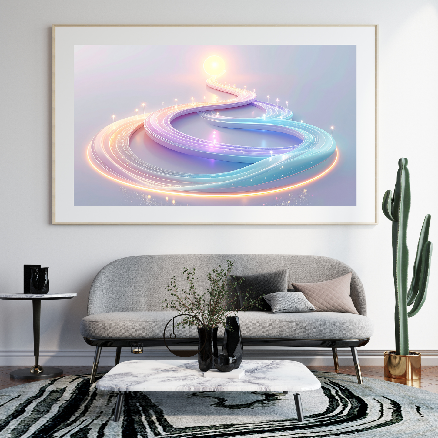 Neural Pathways Circle 3 - AI Digital Wall Art Download