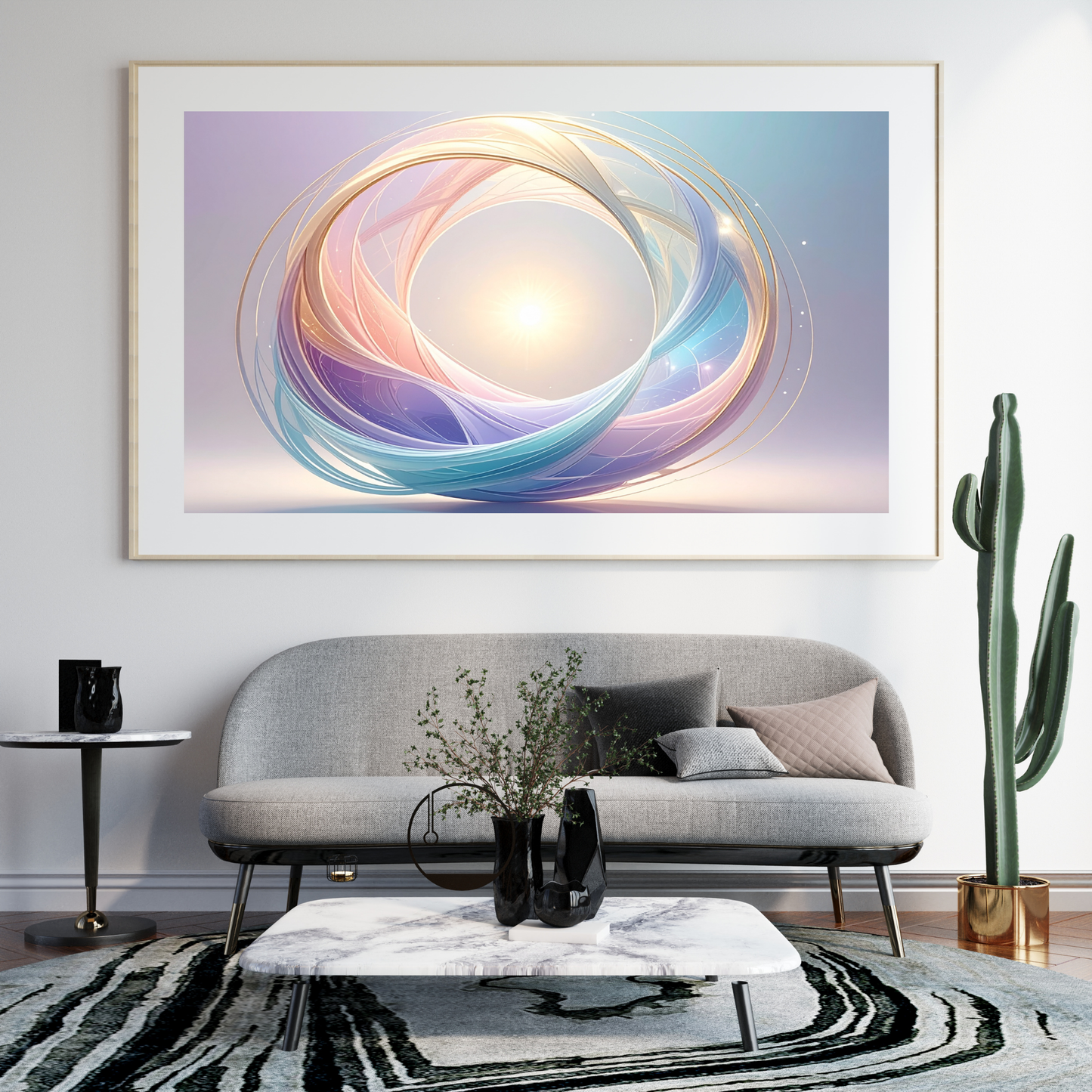 Neural Pathways Circle 2- AI Digital Wall Art Download