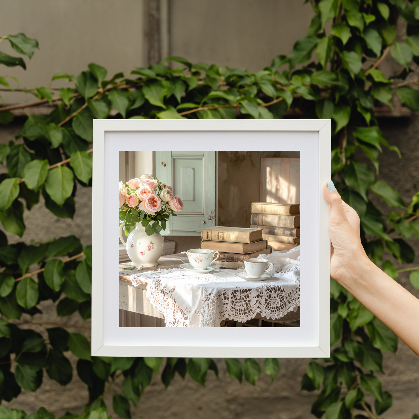 Dreamy French Chateau Kitchen 1 - AI Digital Wall Art Download