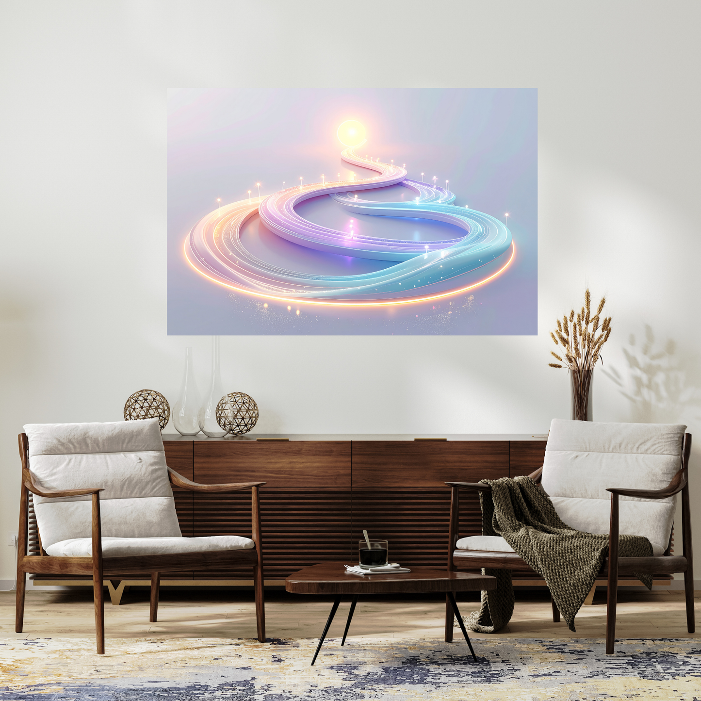 Neural Pathways Circle 3 - AI Digital Wall Art Download