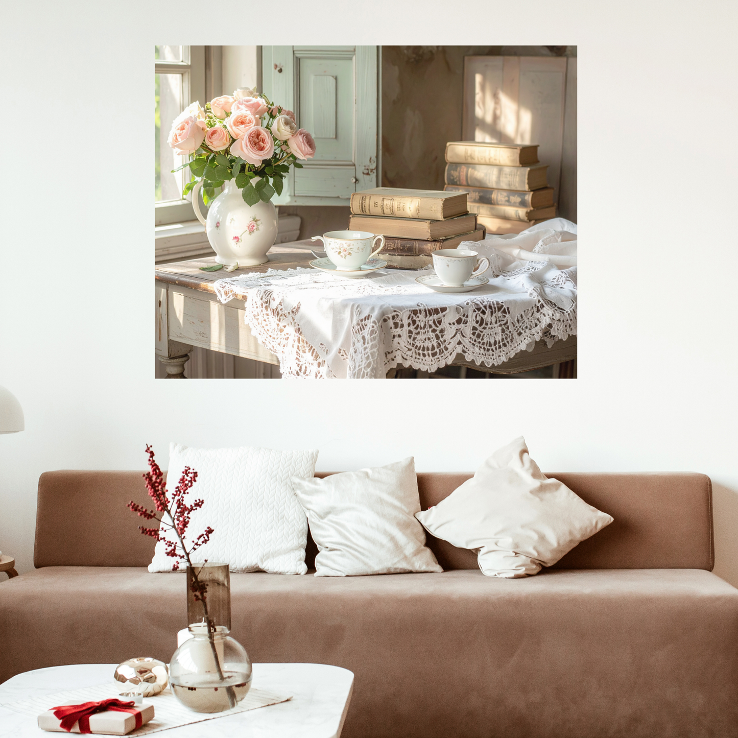 Dreamy French Chateau Kitchen 1 - AI Digital Wall Art Download