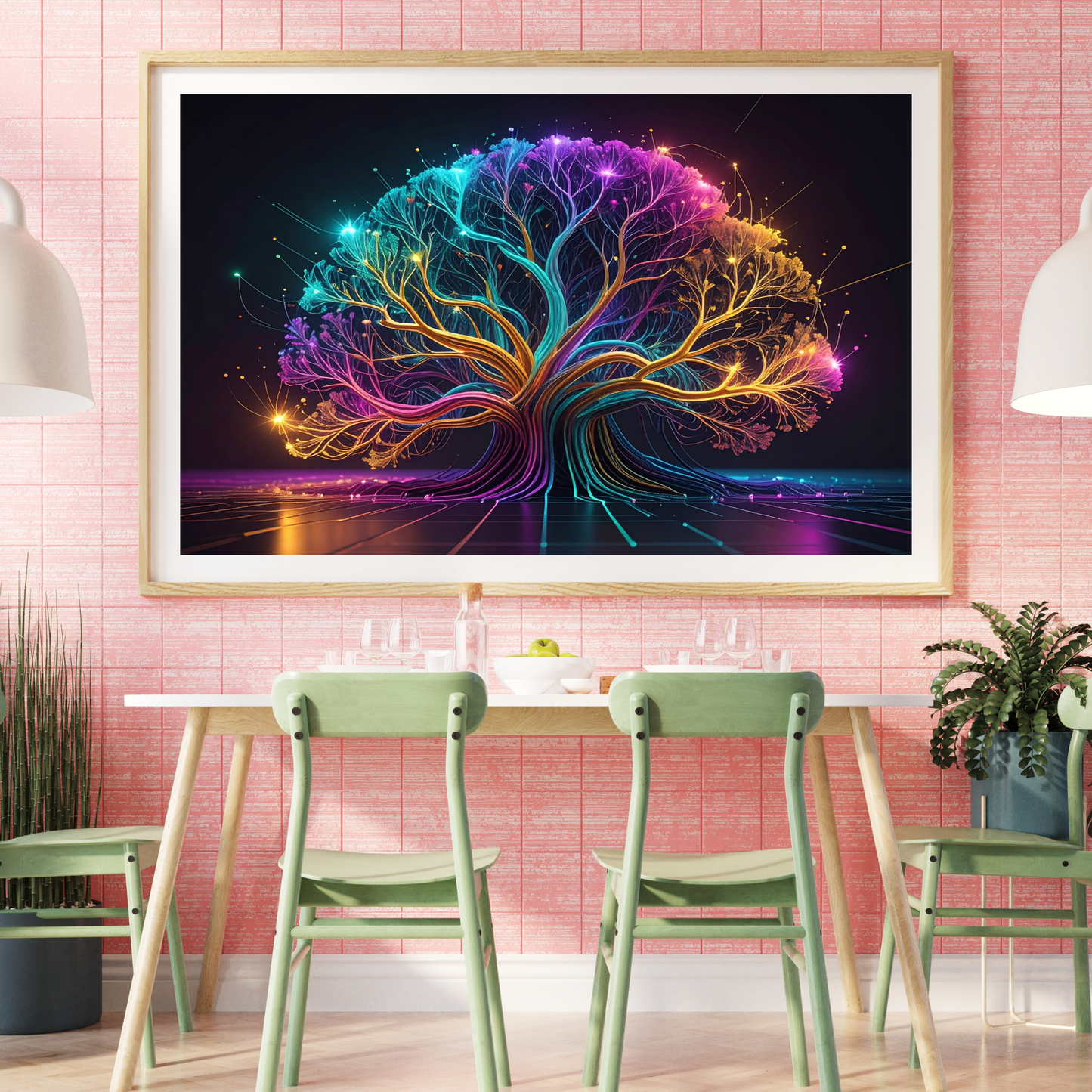 Dynamic Neuro-Inspired Tree 2 - AI Digital Wall Art Download