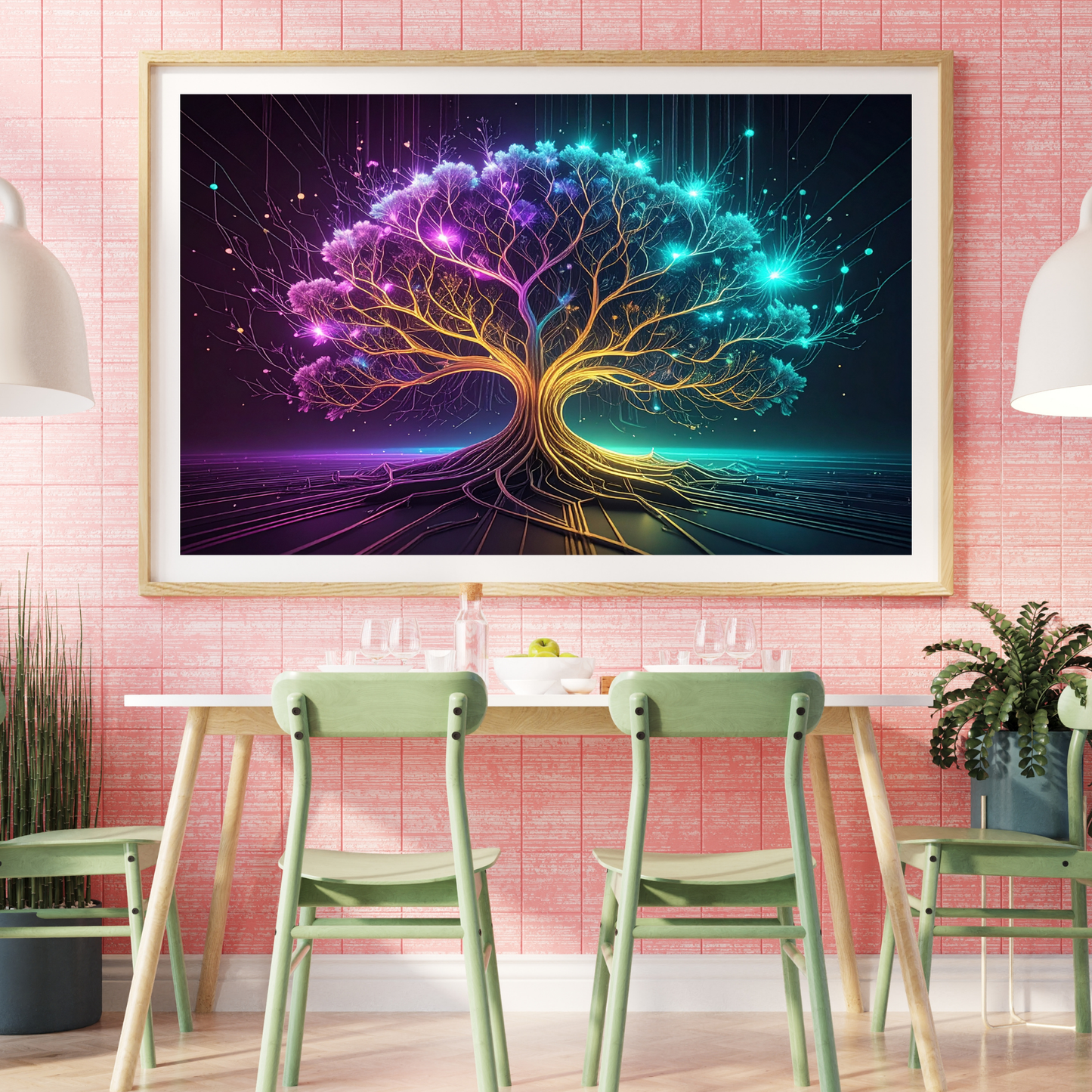 Dynamic Neuro-Inspired Tree 1 - AI Digital Wall Art Download