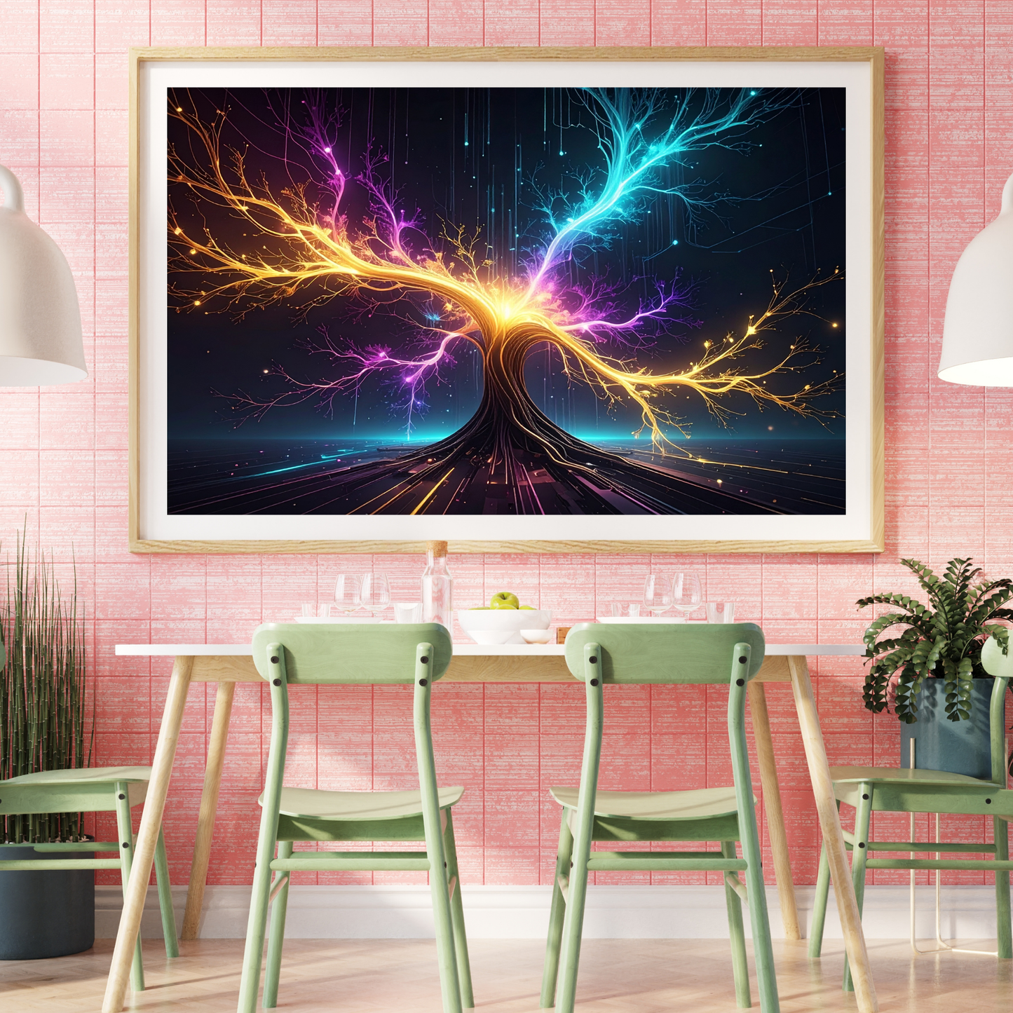 Dynamic Neuro-Inspired Tree 3 - AI Digital Wall Art Download