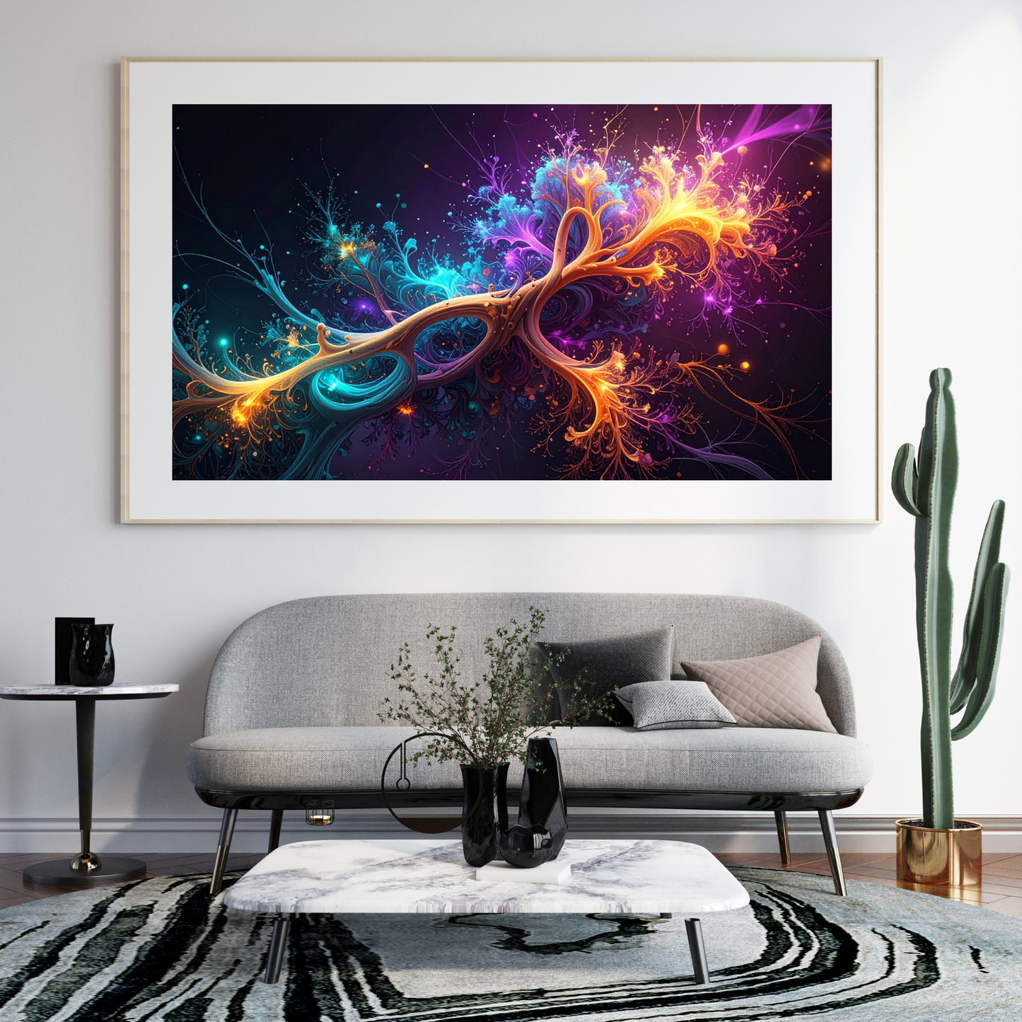 Dynamic Neuro-Inspired Composition 1 - AI Digital Wall Art Download
