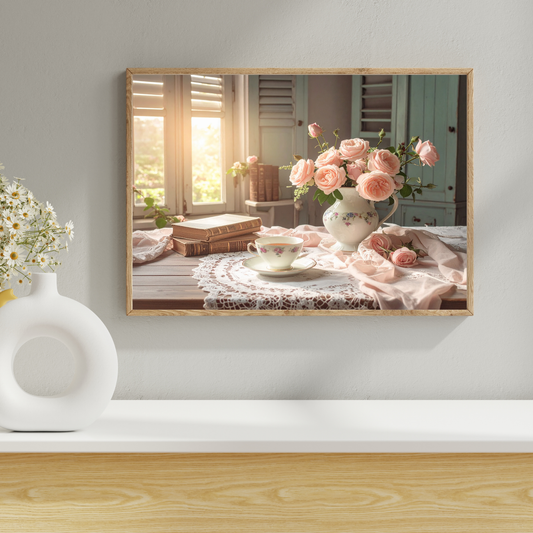 Dreamy French Chateau Kitchen 3 - AI Digital Wall Art Download