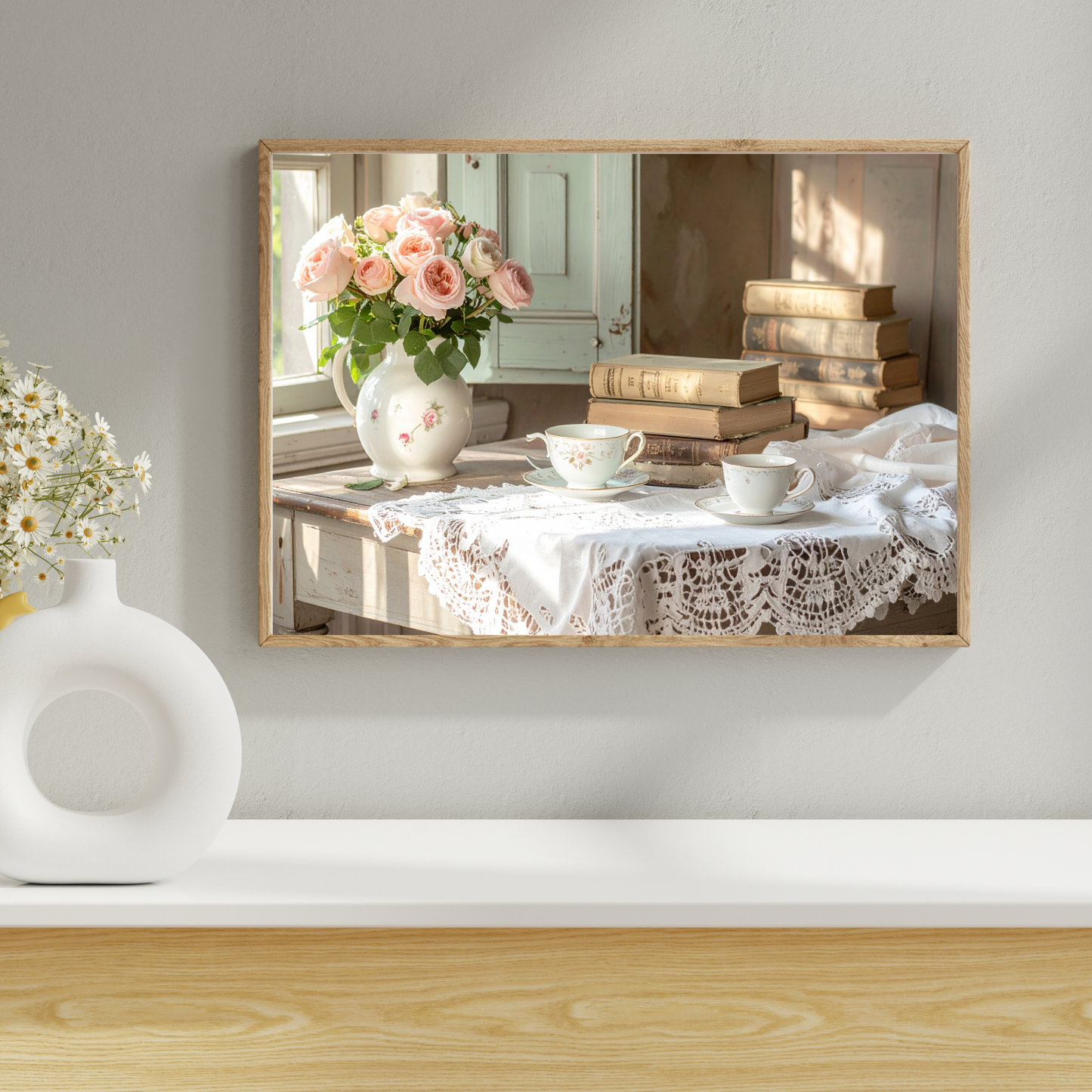 Dreamy French Chateau Kitchen 1 - AI Digital Wall Art Download