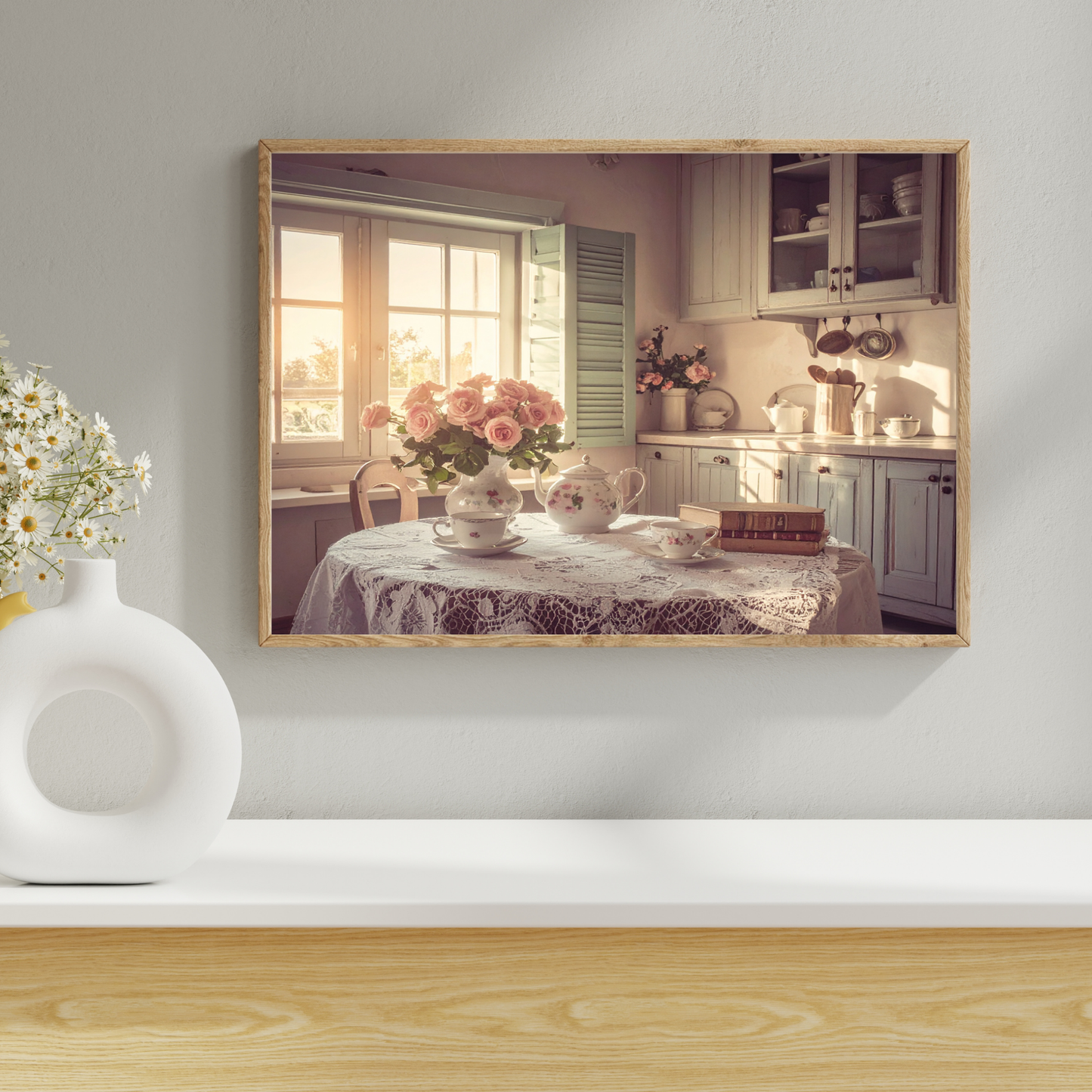 Dreamy French Chateau Kitchen 4 - AI Digital Wall Art Download