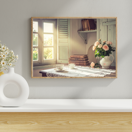Dreamy French Chateau Kitchen 2 - AI Digital Wall Art Download