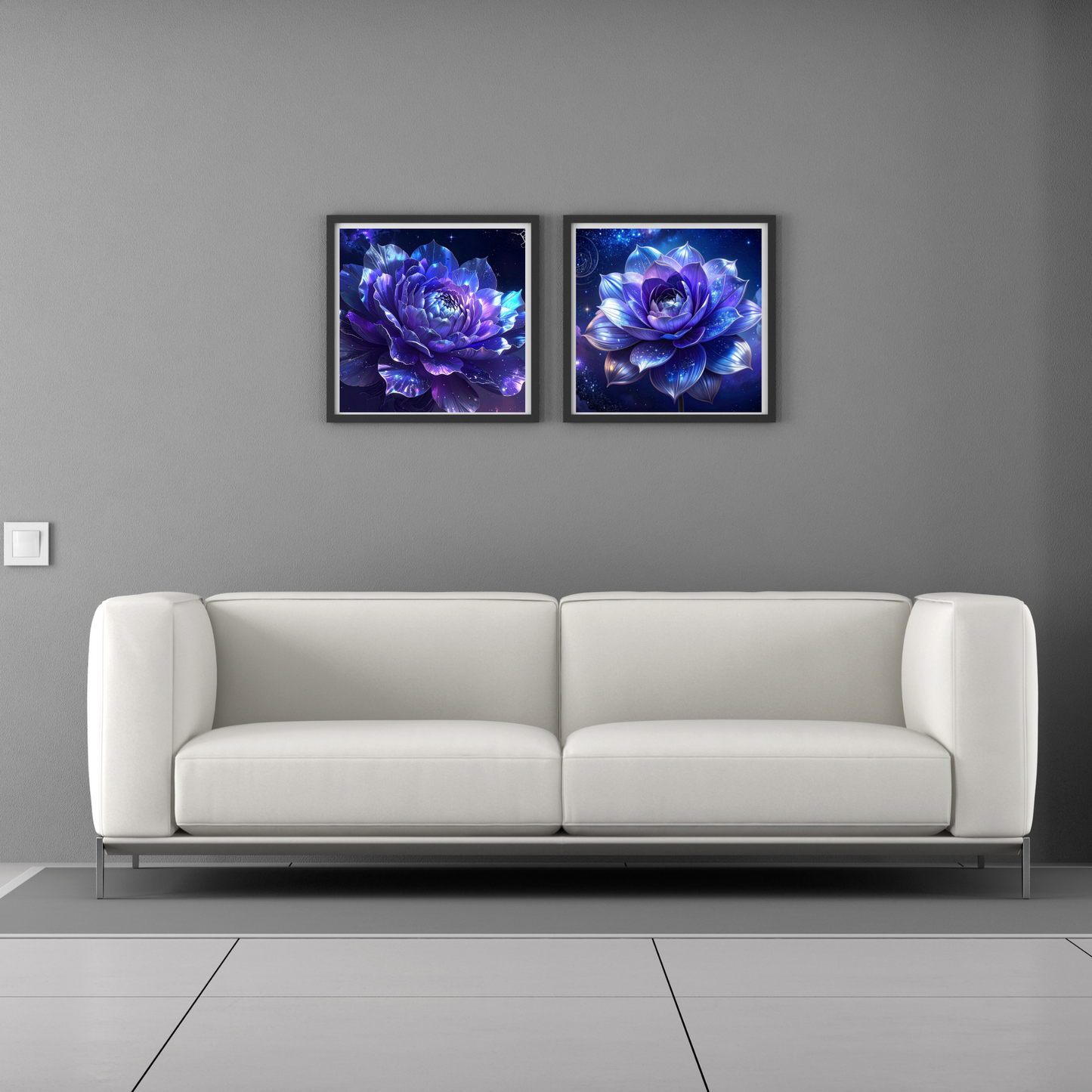 Botanical Bouquet Nebula Clouds 4 - AI Digital Wall Art Download