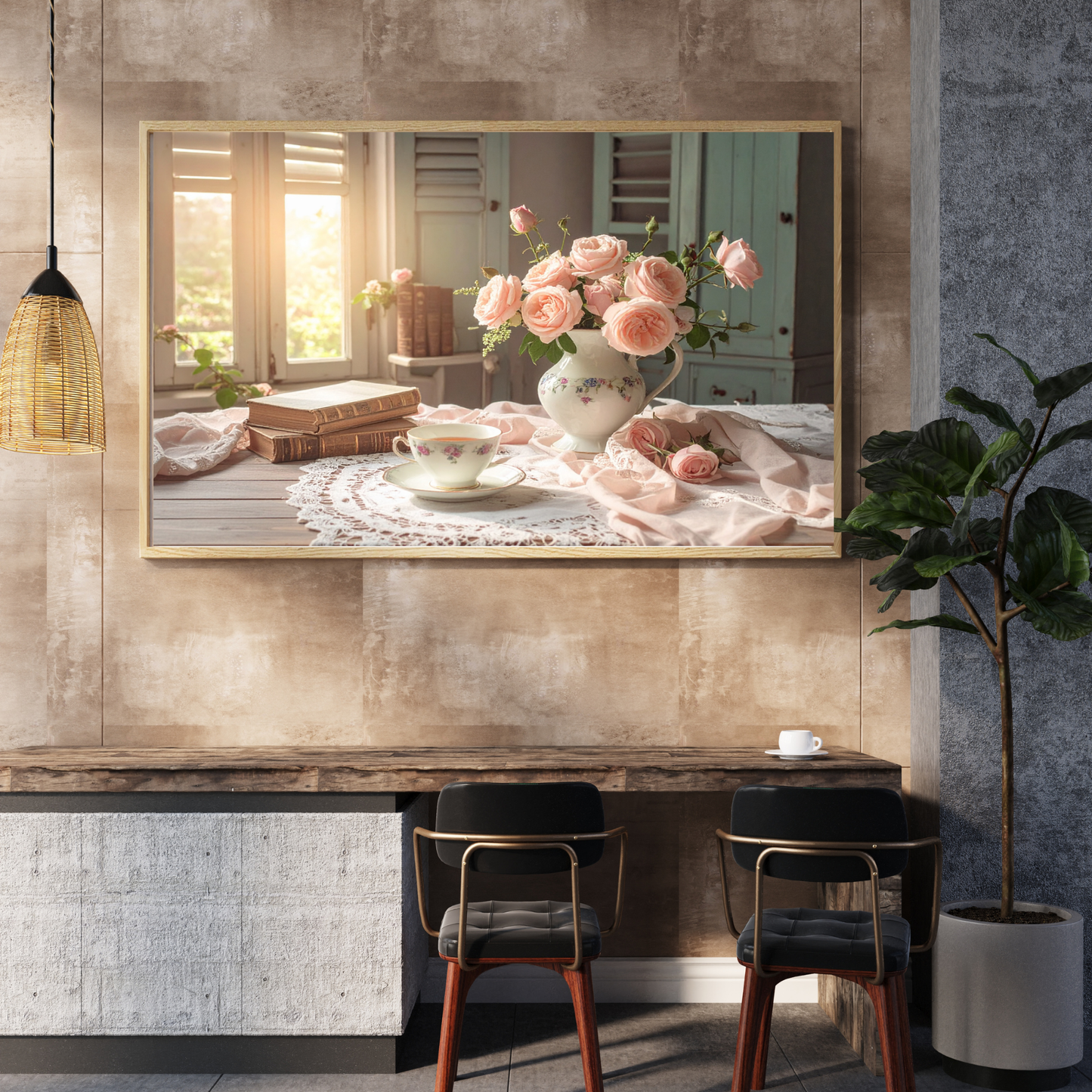 Dreamy French Chateau Kitchen 3 - AI Digital Wall Art Download