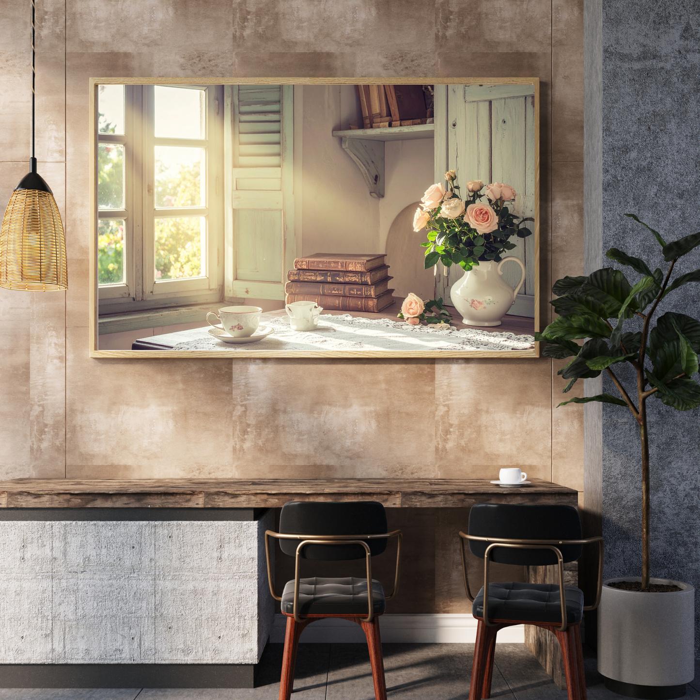 Dreamy French Chateau Kitchen 2 - AI Digital Wall Art Download