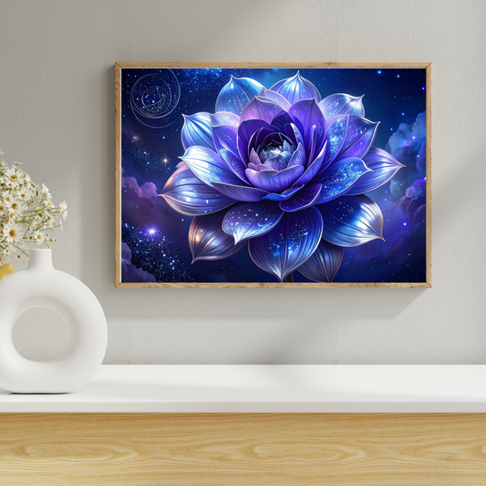 Botanical Bouquet Nebula Clouds 2 - AI Digital Wall Art Download
