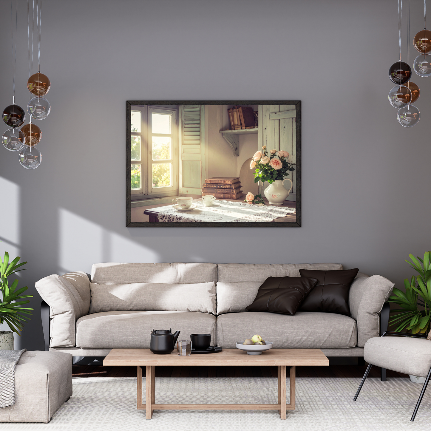 Dreamy French Chateau Kitchen 2 - AI Digital Wall Art Download