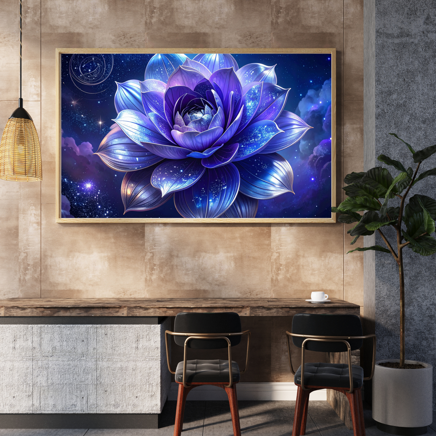 Botanical Bouquet Nebula Clouds 2 - AI Digital Wall Art Download