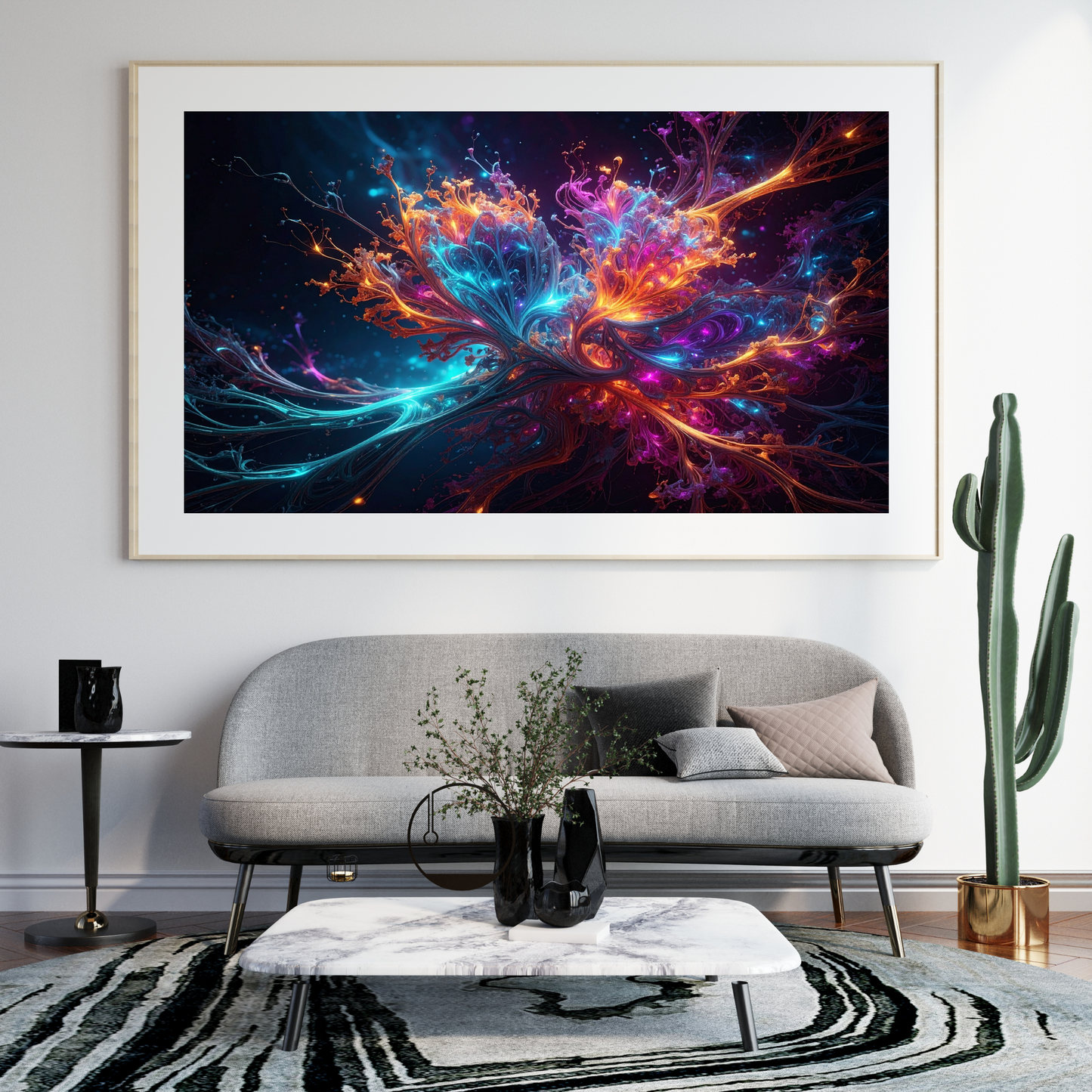 Dynamic Neuro-Inspired Composition 3 - AI Digital Wall Art Download