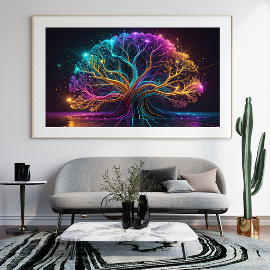 Dynamic Neuro-Inspired Tree 2 - AI Digital Wall Art Download