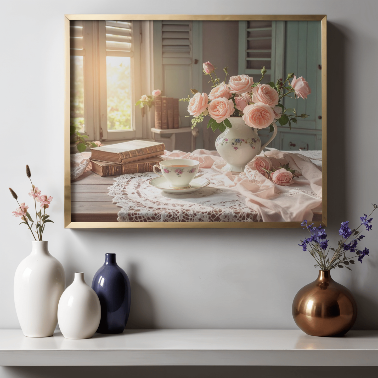 Dreamy French Chateau Kitchen 3 - AI Digital Wall Art Download