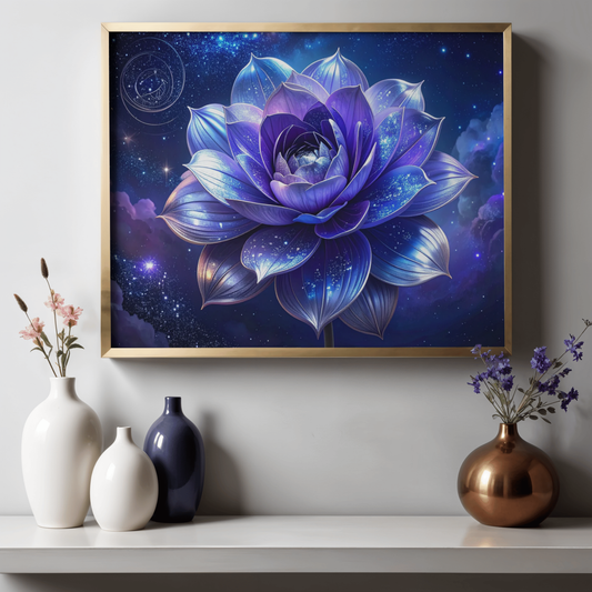 Botanical Bouquet Nebula Clouds 2 - AI Digital Wall Art Download