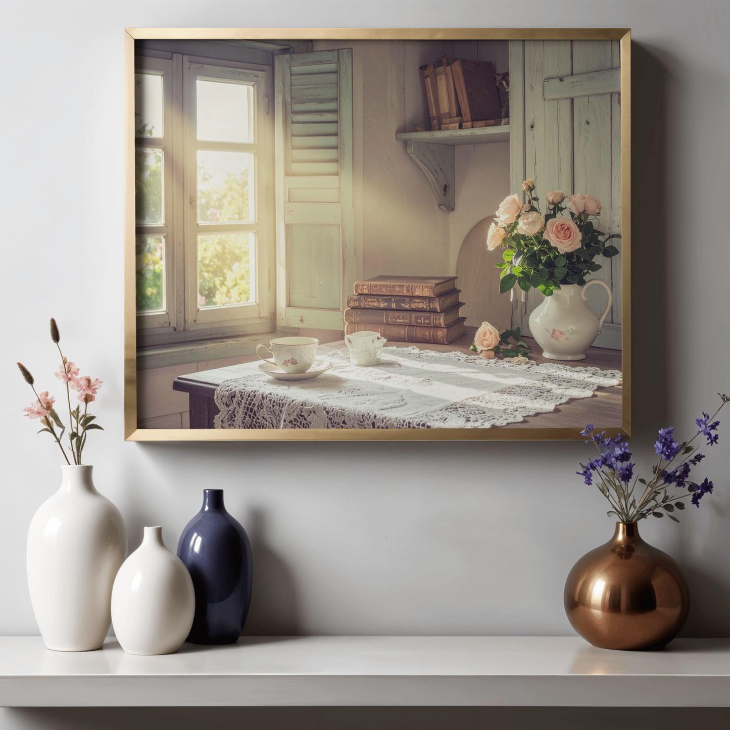 Dreamy French Chateau Kitchen 2 - AI Digital Wall Art Download
