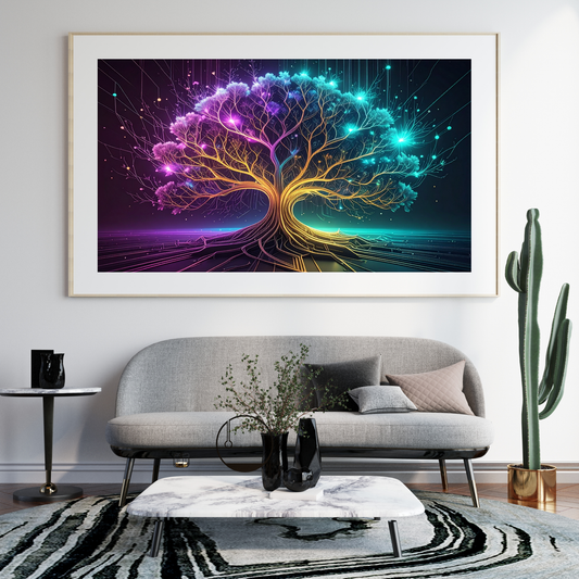 Dynamic Neuro-Inspired Tree 1 - AI Digital Wall Art Download