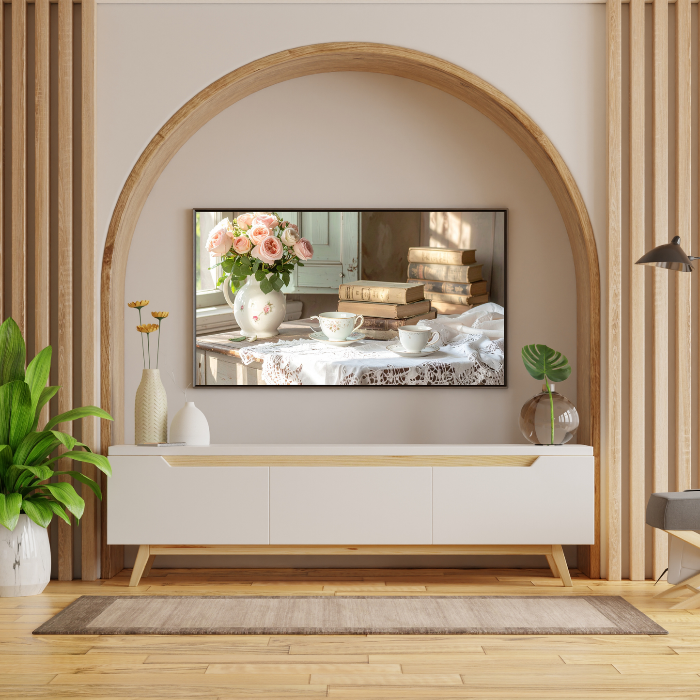 Dreamy French Chateau Kitchen 1 - AI Digital Wall Art Download