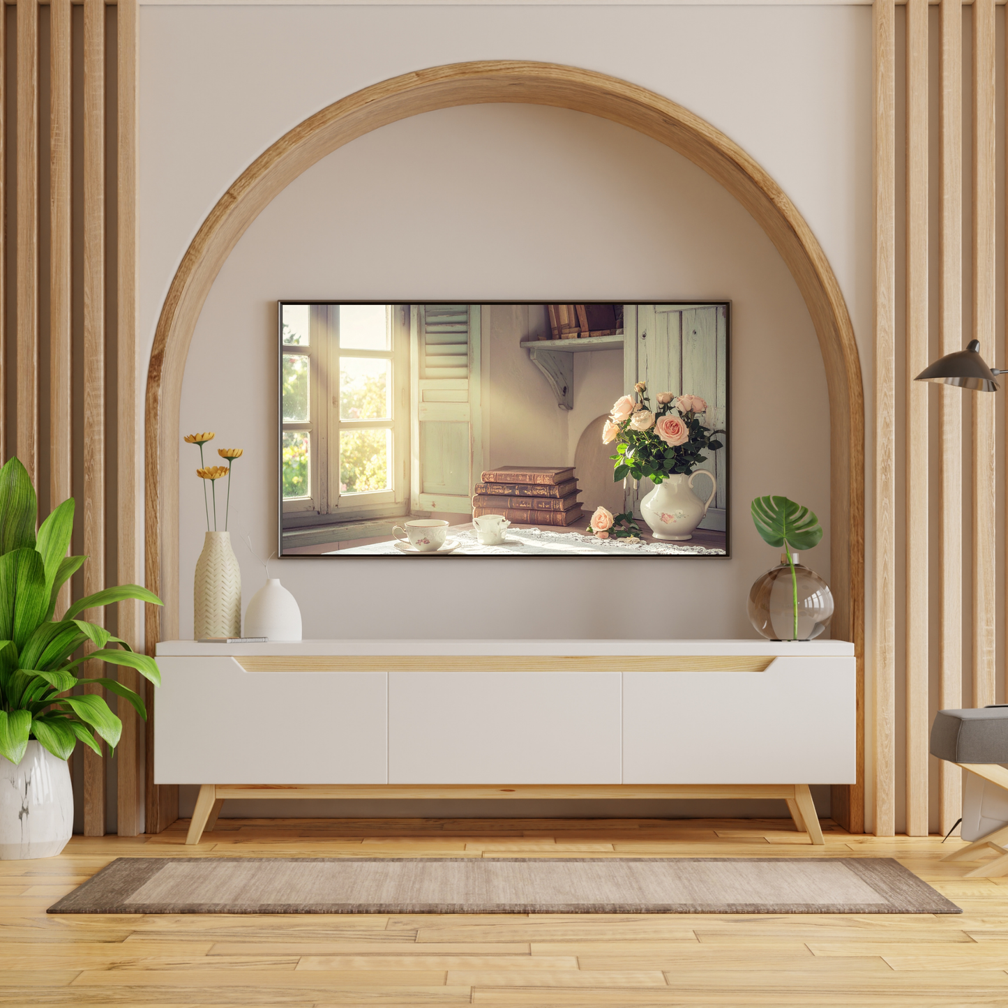 Dreamy French Chateau Kitchen 2 - AI Digital Wall Art Download