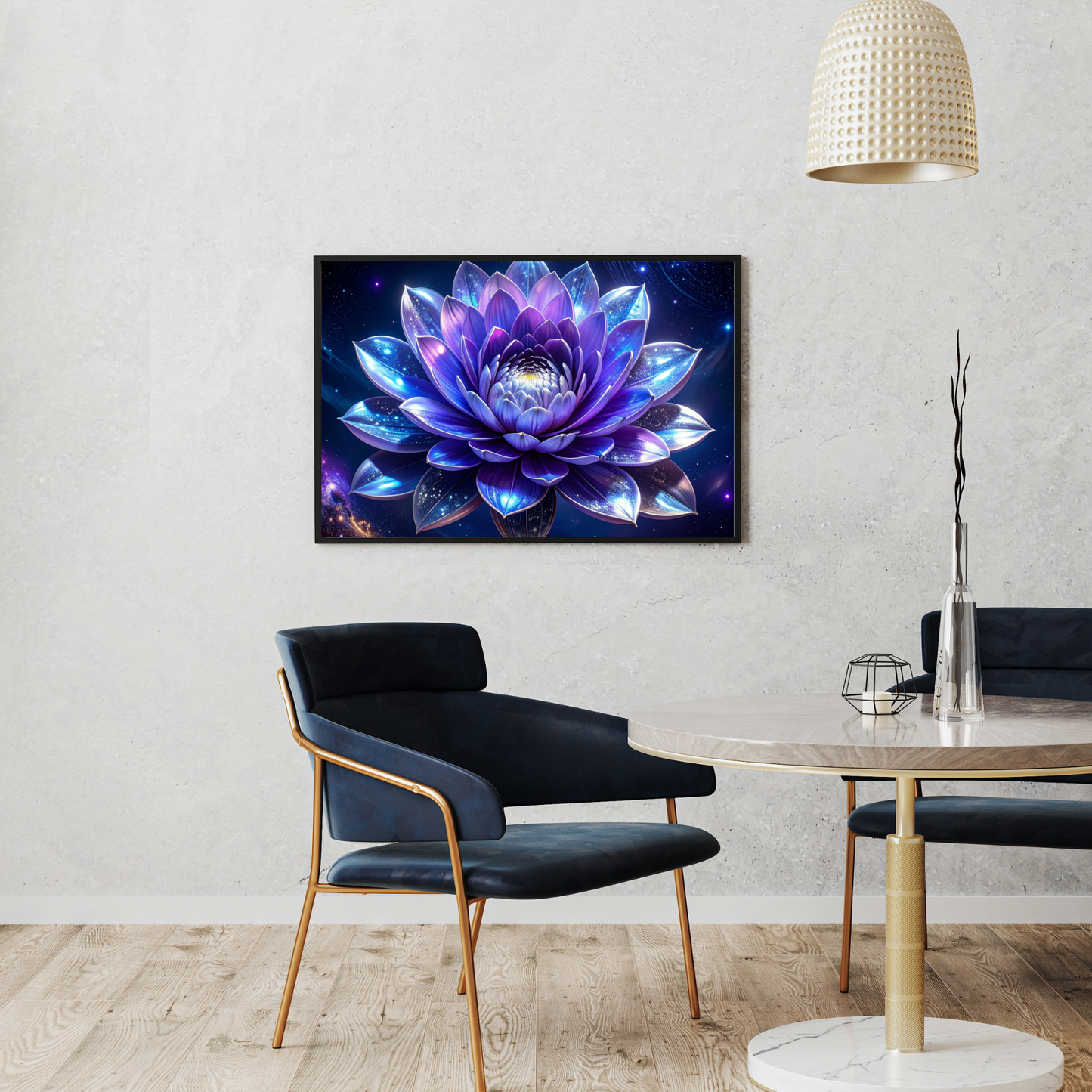 Botanical Bouquet Nebula Clouds 3 - AI Digital Wall Art Download