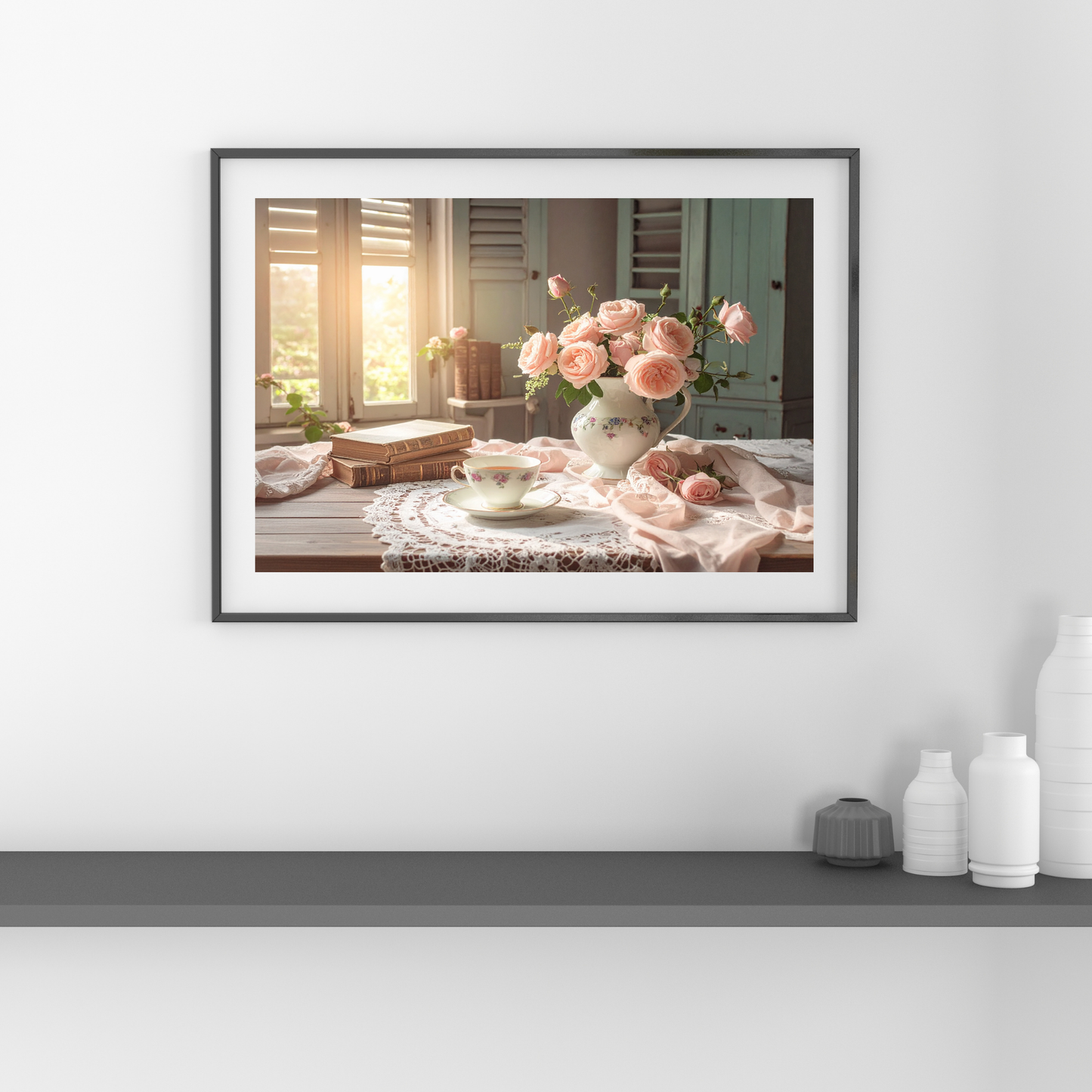 Dreamy French Chateau Kitchen 3 - AI Digital Wall Art Download