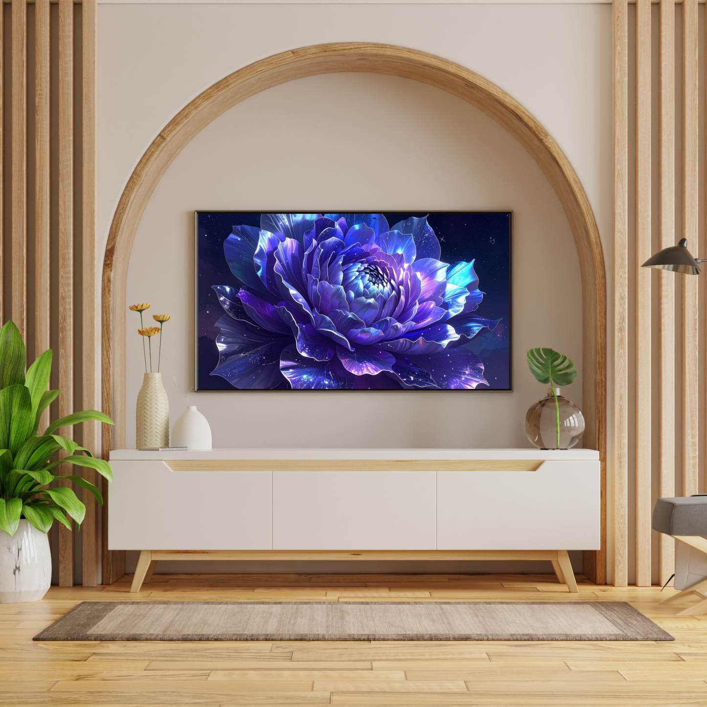 Botanical Bouquet Nebula Clouds 4 - AI Digital Wall Art Download