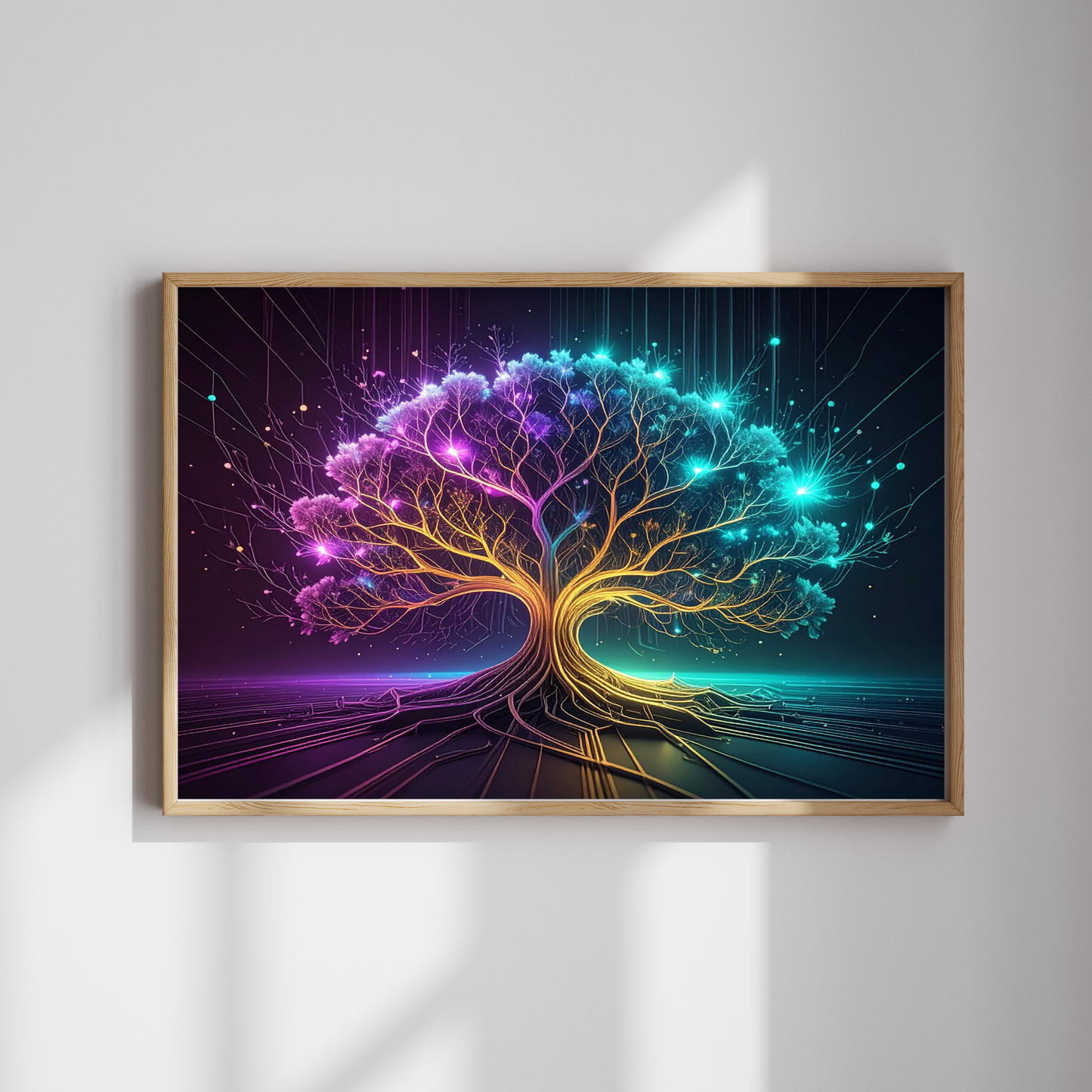 Dynamic Neuro-Inspired Tree 1 - AI Digital Wall Art Download
