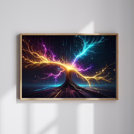 Dynamic Neuro-Inspired Tree 3 - AI Digital Wall Art Download