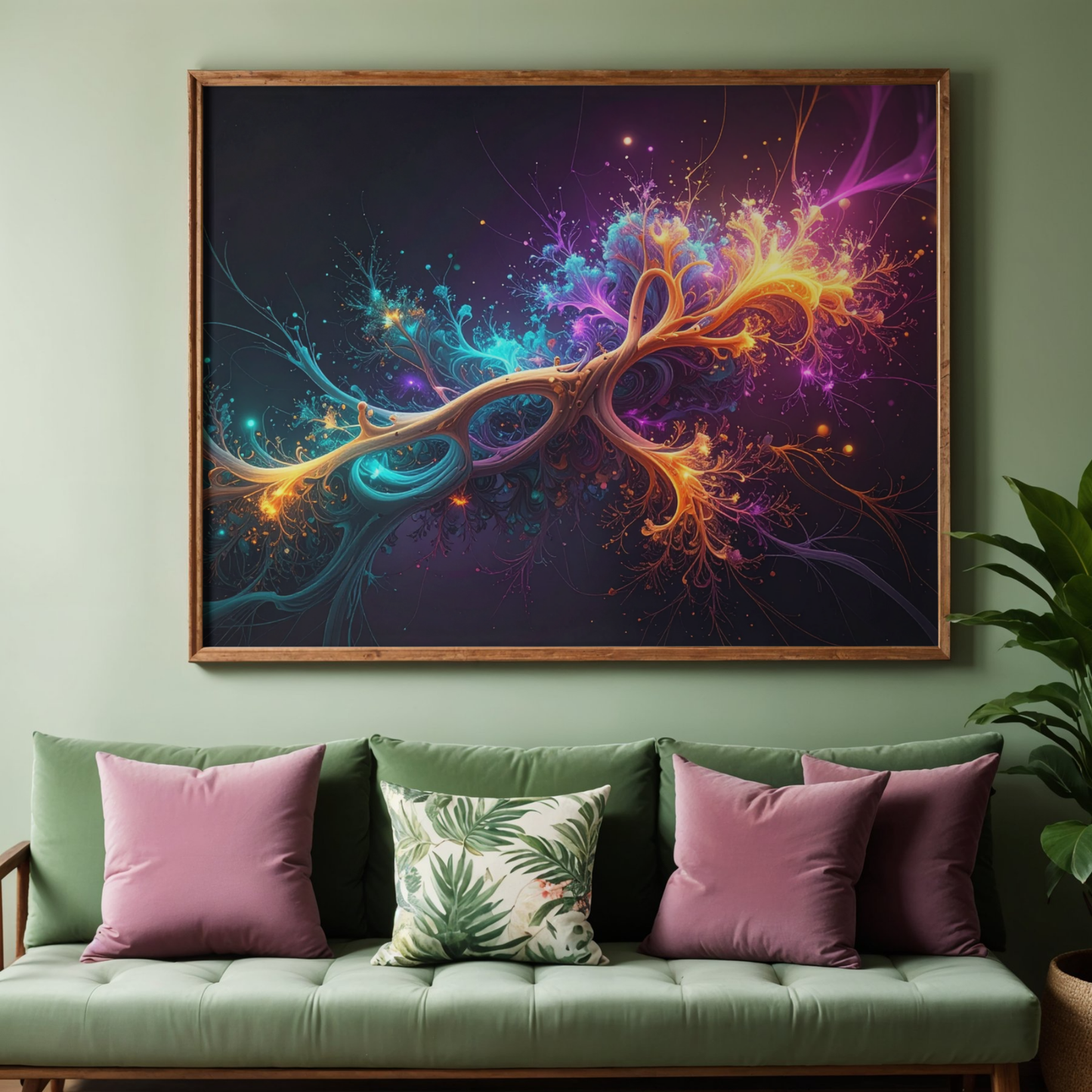 Dynamic Neuro-Inspired Composition 1 - AI Digital Wall Art Download