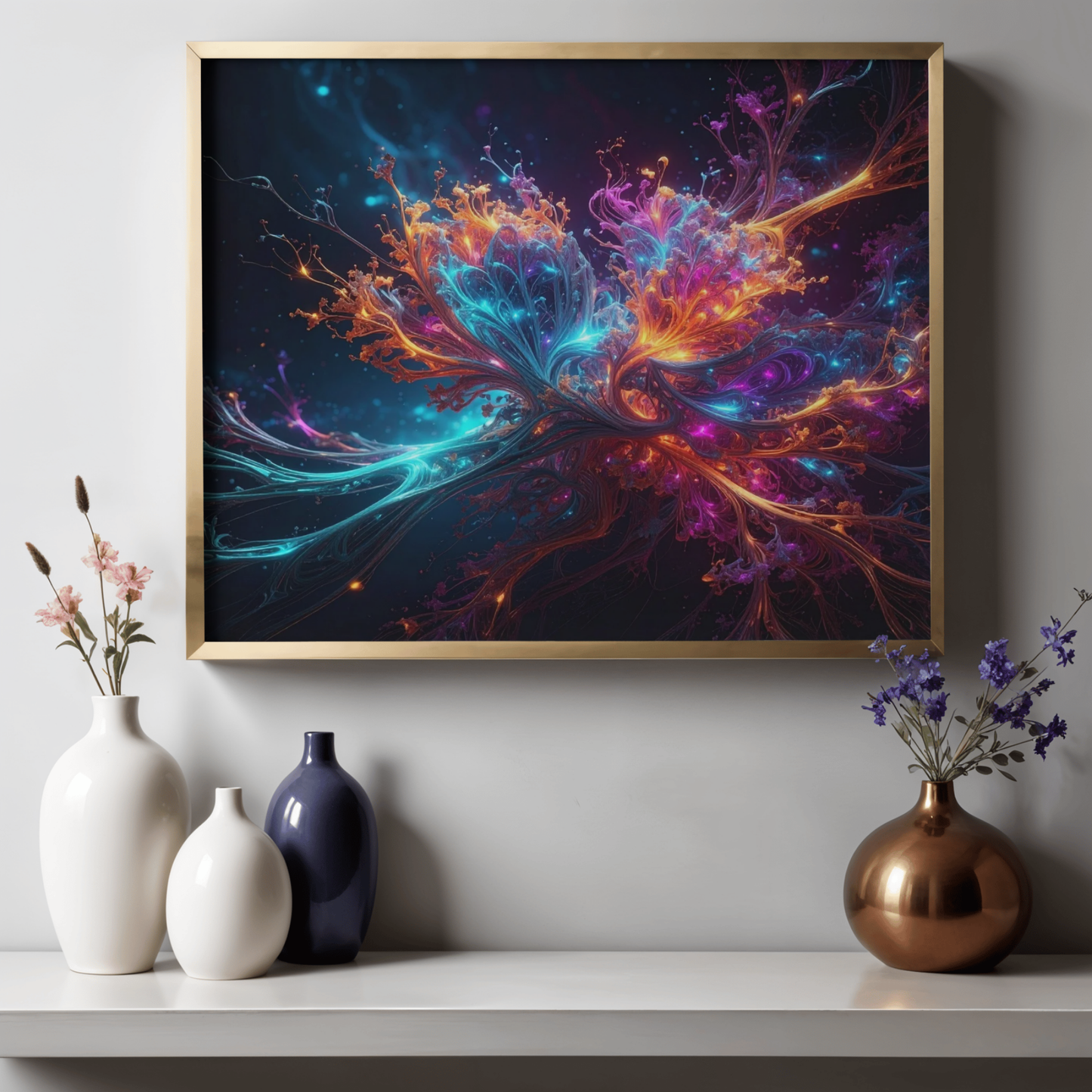 Dynamic Neuro-Inspired Composition 3 - AI Digital Wall Art Download