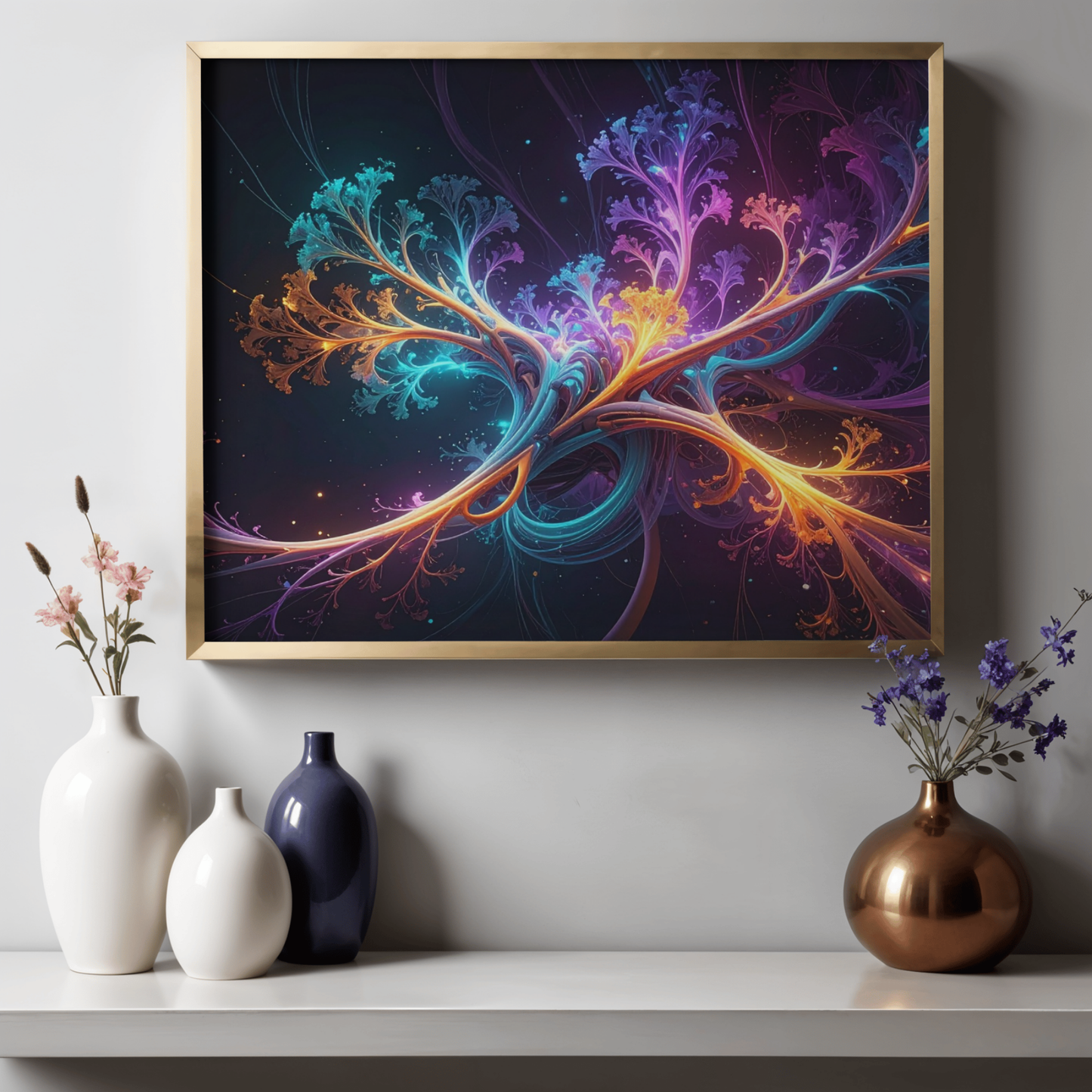 Dynamic Neuro-Inspired Composition 4 - AI Digital Wall Art Download