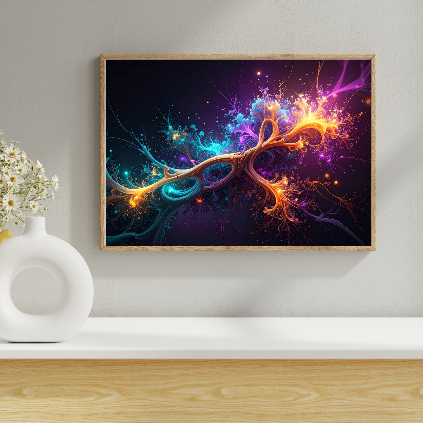 Dynamic Neuro-Inspired Composition 1 - AI Digital Wall Art Download