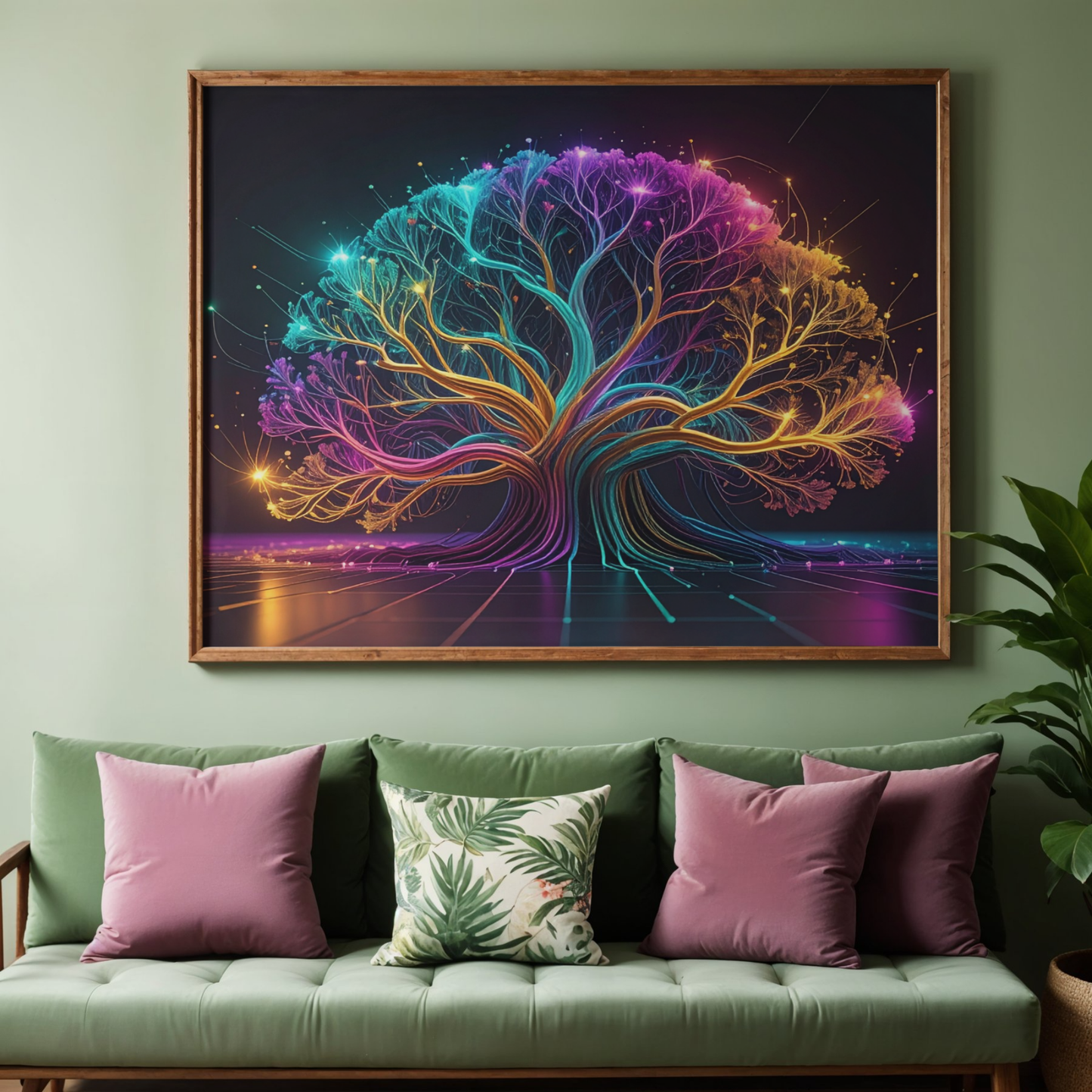 Dynamic Neuro-Inspired Tree 2 - AI Digital Wall Art Download