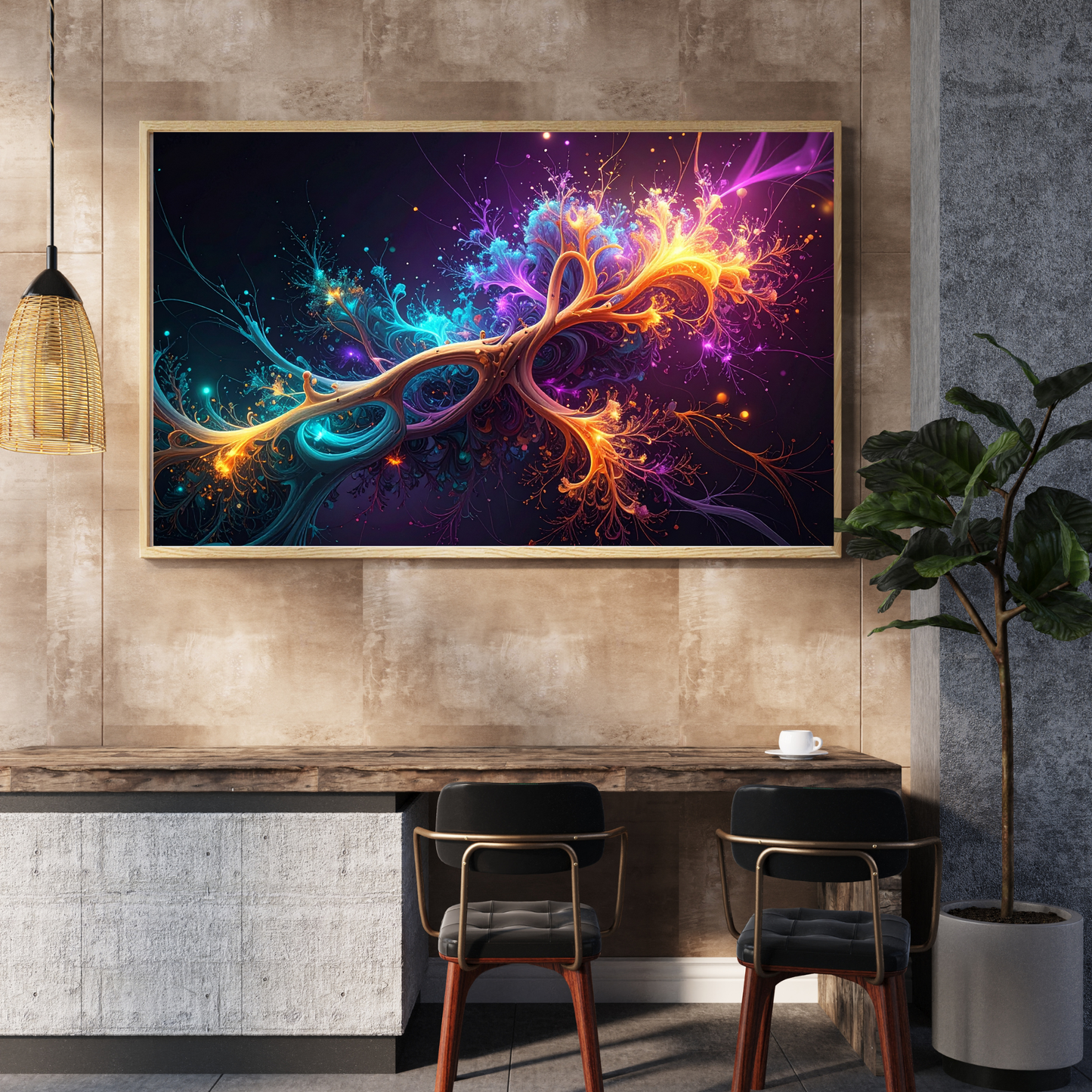 Dynamic Neuro-Inspired Composition 1 - AI Digital Wall Art Download
