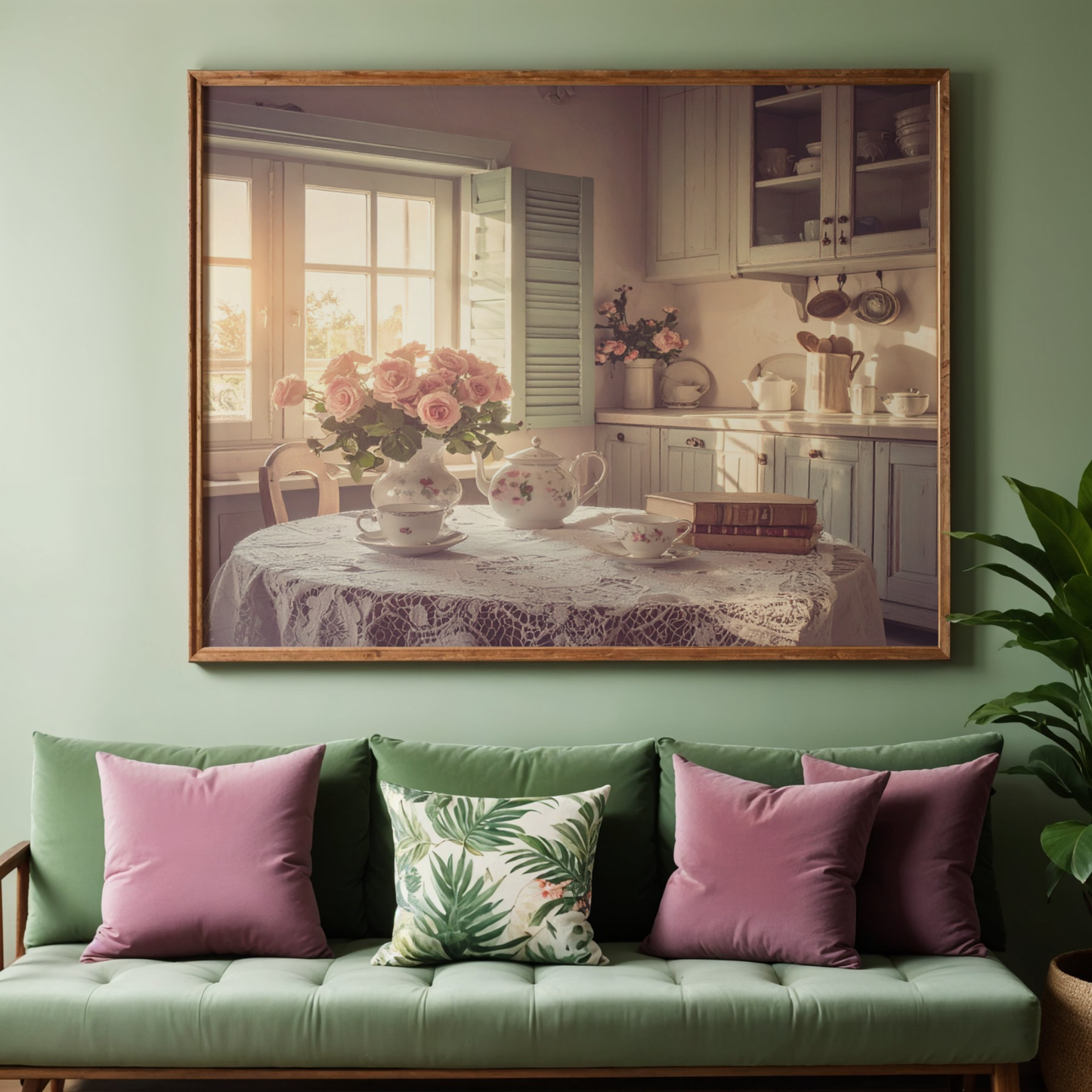 Dreamy French Chateau Kitchen 4 - AI Digital Wall Art Download