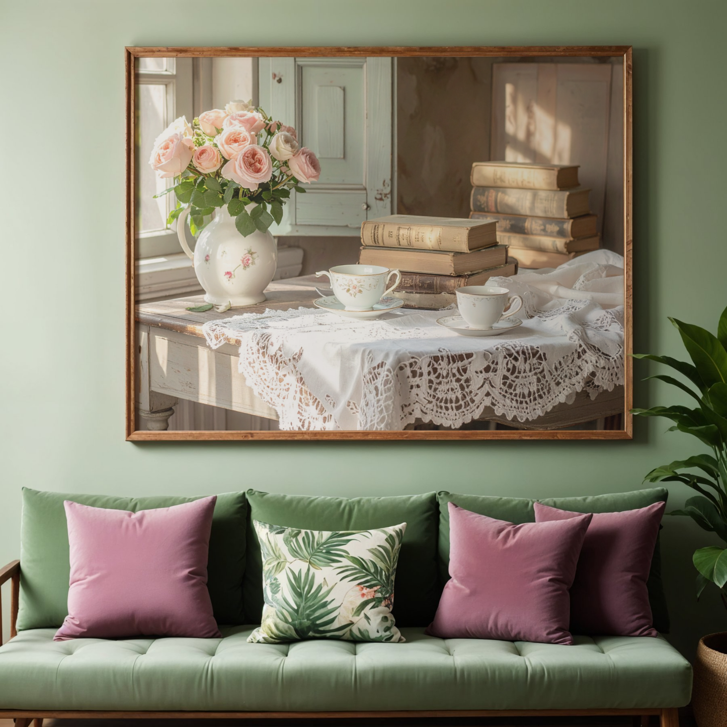 Dreamy French Chateau Kitchen 1 - AI Digital Wall Art Download